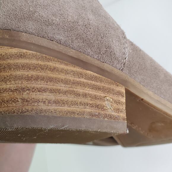 Lucky Brand Boots Womens 6.5 M Fahmida Casual Ankle Bootie Taupe Suede Heels - Picture 13 of 13
